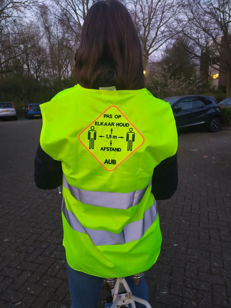Veiligheidsvestje 1,5 met afstand voor op de fiets